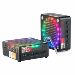 AWOW Gaming Mini PC AMD Ryzen 7 7840HS (8C/16T, bis zu 5,1 GHz), 32 GB DDR5 5600 MHz RAM, 1TB M.2 NVM ESSD, 4K Triple Display, BT5.2, WiFi6, 2.5G and 1000Mbps LAN, Mini Gaming PC 32+1T