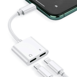 Kopfhörer Adapter und Laden für iPhone [Apple MFi-Zertifiziert] 4 in 1 Dual Lightning Klinke Aux Audio Kopfhörer & Laden Dongle Kabel Splitter für iPhone 14/14 Pro/12/13/13 Pro/11/11 Pro/X/XS/XR/8/7 YTLT-KM-0702