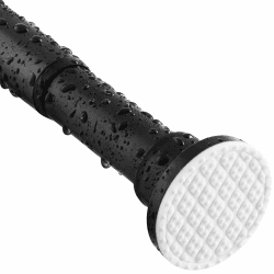 Teleskopstange 70-255CM Ausziehbar Duschvorhangstange Duschstange ohne Bohren Schwarz Klemmstange zum Klemmen für Kleiderschrank 70-255cm Schwarz