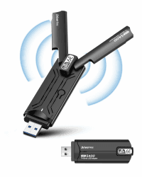 RUIZHI AX5400 WiFi 6E WLAN Stick für PC, Tri-Band 6Ghz/5Ghz/2.4Ghz, 5DBI WLAN Antenn, USB3.0 WPA3 MU-Mimo, USB WLAN Adapter Dongle für Windows 10/11