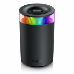 Luftbefeuchter 2,5 Liter leise - 7 LED Farben Stimmungslicht – 2 schaltbare Dampfausgänge – integriertes Aromaöl Fläschchen – 20m² Wohnzimmer Schlafzimmer Kinderzimmer - Aromaölfläschchen - schwarz A: Schwarz