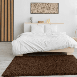 VIMODA Prime Shaggy Hochflor Langflor Teppich Einfarbig Modern Braun, Maße:120x170 cm Rechteckig Braun 120 x 170 cm