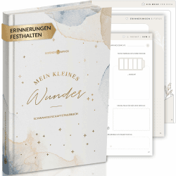 Lebenskompass Schwangerschaftstagebuch "WUNDER" Schwangerschaftsbuch für Erinnerungen, Reflexion und Achtsamkeit - Tagebuch Schwangerschaft mit Platz für Fotos und Notizen - A5