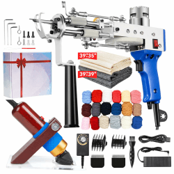 BESGEER Rug Tufting Gun Set with Trimmer, Tufting Machine Cut Pile and Loop Pile Start Kit, Tufting Pistole Teppich Gun Maschine,Teppichherstellungsset,Teppichmaschine（Klassisch blau）