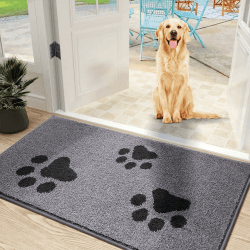 Mibao Türmatte Inenn 50 x 80 cm, Schmutzfangmatte für den Eingang und Hintertür, rutschfeste Fußmatten, maschinenwaschbar, weicher Haustierteppich für schlammige Schuhe und Pfoten, Grau Grau 50 x 80 cm