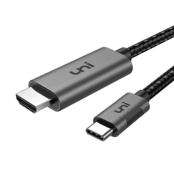uni USB C auf HDMI Kabel [4K@60Hz],Thunderbolt 3/4 kompatibel, Aluminium+Nylon, Type C zu HDMI für iPhone 15 Pro Max, MacBook iPad Pro/Air, iMac, Surface Book 2, Samsung S23, Pixelbook usw. -1m 1Pack 1m 1 Grau