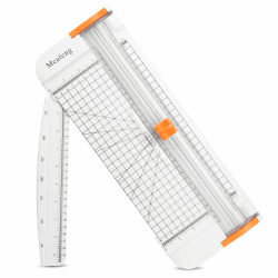 Meafeng Papierschneider, 12 Zoll A4 Papierschneider, Schneidemaschine Papier mit Seitenlineal Schneidegerät und Automatischer, Papierschneidemaschine für Papier, Fotos, Handwerksprojekt, Weiß