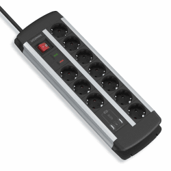 UCOMEN Steckdosenleiste 10-Fach mit USB und Überspannungsschutz (3680W 16A) Speziell für Computertische Entwickelt,10 Fach Mehrfachsteckdose mit 20W USB A und USB C Schnellladegerät,1.5m Kabel 10 fach steckdosenleiste with USB and Switch