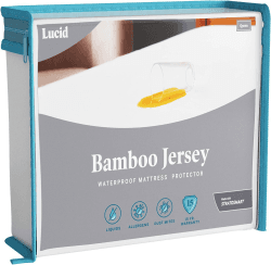LUCID Matratzenschoner Premium Rayon aus Bambus Jersey – Ultraweich – Wasserdicht – Geräuscharm, 140 x 200 cm