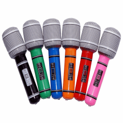 LUOEM 6pcs aufblasbare Mikrofone sprengen Mic aufblasbare Instrumente aus Kunststoff Mic Kinder Spielzeug zufällige Farbe