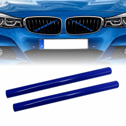 HISports Frontgrill Einsatz 2 Stück, Streifen Kühlergrill Einsätze Zierleiste Kompatibe mit F20 F21 F22 F23 F30 F31 F32 F33 F34 F36 F44 F45 F46 G11 G12 G30 G31 G32 G38 GT (Blau) 33cm blau