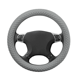 Berfea Auto Lenkradbezug, Silikon Lenkradhüllen, Lenkradhülle Durchmesser 35–40 cm Universal, Lenkradschutz aus rutschfest geruchlos (Grau)