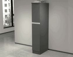 Dmora - Küchenschrank Quintino, Mehrzweckschrank, Küchenzeile Schrank, Multifunktionales Kühlregal, 100% Made in Italy, 30 x 60 x 165 cm, Anthrazit und Schiefer Anthrazit und Schiefer Länge 30cm