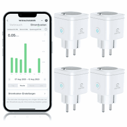 EIGHTREE WLAN Smart Steckdose 5GHz, Smart Home WiFi Steckdose, Alexa Zubehör, Stromverbrauch Messen, Zeitplan, Fernzugriff, Funktioniert mit Alexa, Google Home, SmartThings, 16A, 4PC