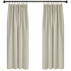 Deconovo Verdunkelungsvorhang Kräuselband Gardinen Schlafzimmer Thermogardine Kälteschutz, 183x117cm(HöhexBreite), Hellbeige, 2er Set H183 x B117 cm (2er Pack) Hellbeige