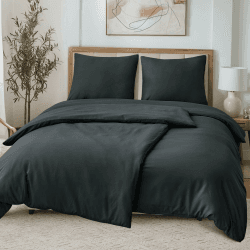 Tifschlaf Bettwäsche 135x200 4teilig Grau - Bettbezüge 135 x 200 cm 2er Set mit 2 Kissenbezüge 80x80cm, Oeko-TEX Bettwäsche-Sets aus Mikrofaser mit Reißverschluss Weich und Bügelfrei 2 bettwäsche 135x200 + 2 kissenbezug 80x80 Anthrazit