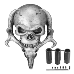 Blueshyhall Schädel Auto Schaltknauf, Universal Totenkopf schalthebel Auto Überzug, Auto Skull Schaltknüppel Shifter Knob Tuning Adapter, Auto Schaltknauf Deko, Schalthebel Zubehör (Silber)