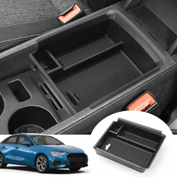 KOLOME Mittelkonsole Aufbewahrungsbox Kompatibel für Karoq 2018-2022 2023 Armlehne Organizer Tray Mittelarmlehne Handschuhfach Innenr Zubehör