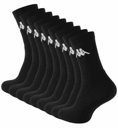 Kappa 6-9 oder 12 Paar Original Tennissocken, Sportsocken, Arbeitssocken, Schwarz - Cottonprime 39-42 9 Paar Schwarz