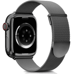 Higgs Ersatzarmband Kompatibel mit Apple Watch Armband 46mm 45mm 44mm 49mm 42mm Damen/Herren, Dual Magnetisch Einstellbar Armbänder für iWatch SE Series 10 9 8 7 6 5 4 3 2 1, Graphit Edelstahl Metall Graphit 44mm/45mm/46mm/49mm/42mm(Series 3 2 1)