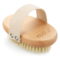 SURDOCA Peelingbürste Körperbürste Trockenbürste Naturborsten Holz Scrubber Rückenbürste mit Langem Stiel Badebürsten für Dusch Saunabürste Klosterbürste zum Entfernen Cellulite, Lymph (Ovaler Typ) Wildschweinborsten- Ovaler Typ