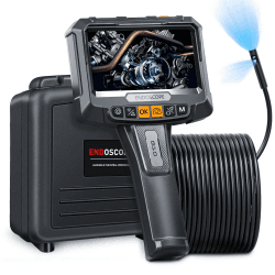 Dual Kameras Endoskopkamera, SGAINUL 5,0 Zoll Inspektionskamera IPS Bildschirm Industrie Endoskop Wasserdichtes Rohrkamera Kanal Endoskop Kamera mit 6+1 Licht 32G TF Karte und Tragetasche-10M G10