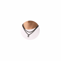 Kette Herren Kette mit Buchstaben A-Z Silber Gold Schwarz Buchstaben Kette Edelstahl Anhänger Halsketten Doppelkette Necklace Men 18+20 Inches Geburtstage Geschenke für Männer Junge Weihnachtsgeschenk Schwarz E