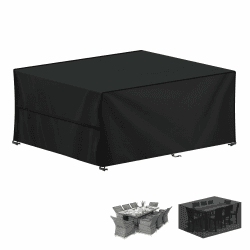 LAMUNI Abdeckung für Gartenmöbel Wasserdichte Schutzhülle Gartenmöbel Anti-UV Abdeckplane für Gartentische Terrassenmöbel, Schwerlast 420D Oxford Outdoor Abdeckhaube für Möbelsets, 240x180x75cm