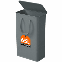 Lifewit 65L Wäschekorb Schmal mit Deckel, Wäschekorb Waschenkorbe Faltbar Klein, Wäschesammler mit Griffen, Wäschebox Laundry Baskets für Waschküche Schlafzimmer, Badezimmer, Grau,1 Packungen 1 Grau