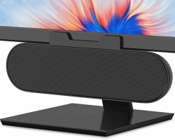 ZETIY Monitor Lautsprecher für PC, USB Portable Computer Lautsprecher Mini Soundbar, Klein PC Lautsprecher für Phone, Notebook, PC, Laptop, Desktop - Plug and Play （Schwarz） black