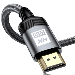 sweguard 4K HDMI Kabel 2Meter, HDMI 2.0 auf HDMI Kabel 4K@60Hz 18Gbps Nylon Geflechtkabel, vergoldete Anschlüsse mit Ethernet/Audio Rückkanal, kompatibel Video 4K UHD 2160p,HD 1080p 2m GRAU