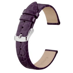 BISONSTRAP Leder Uhrenarmbänder, Weiche Ersatzbänder mit Polierter Schnalle, 8mm 10mm 12mm 14mm 16mm 18mm 19mm 20mm 12mm Violett mit Silberner Schnalle