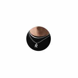 Kette Herren Kette mit Buchstaben A-Z Silber Gold Schwarz Buchstaben Kette Edelstahl Anhänger Halsketten Doppelkette Necklace Men 18+20 Inches Geburtstage Geschenke für Männer Junge Weihnachtsgeschenk Silber R