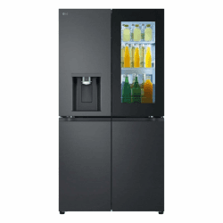 LG GMG960EVJE Multi-Door mit InstaView, Eis-, Crushed Ice- und Wasserspender, 635 L Kapazität, Fensteranschluss, Essence Black Steel Essence Matte Black Full Size - 91,4 cm breit Energieeffizienzklasse E