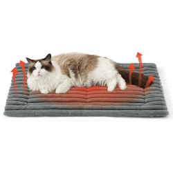 BEDSURE Selbstwärmende Hundematte für kleine Hunde – Katzendecke für große Katzen mit Rutschfester Unterseite und seitlichem Griff, kleine Hundekäfigmatratze für Welpen und Katzen, 76 x 50 cm, grau