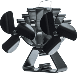 Holzofenventilator mit zwei Flügeln, mit großem Luftstrom, wärmebetriebener Kaminventilator für Holz, Holzbrenner, Kamin 2-Motoren