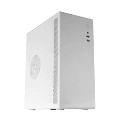 Tacens ORUMX, Micro-ATX Mini-Tower Slim Gehäuse, Ultra Kompaktes, Stahlrahmen, 80mm Lüfter, Weiß 2ORUMXW