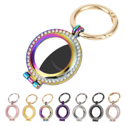 Airtag Halter für Apple Airtags airtag Halterung Strass Schlüsselanhänger für Gepäck, Rucksack, Autokette, Kinder, Hunde, Katzenhalsband(Oil Slick) Öl Slick