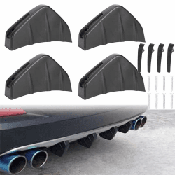 Heckstoßstange Spoiler,Heckstoßstange Diffusor 4 Stück Spoiler Splitter Diffusor Finnen Auto Spoilir Splitter Zubehör Für Heckspoiler Spoiler,Schwarz