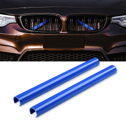 AggAuto 1 Paar Front-Kühlergrille Einsätze, Grill Inserts, Kühlergrillstreifen für BMW 5 Series GT F07, Sedan F10, Touring F11, BMW F18, BMW X1 F48, BMW X2 F39(Blau) Blau F10 F11