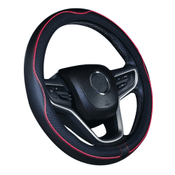 Mayco Bell 2019 Neue Schwarze Mikrofaser-Lederlenkradabdeckung für F-150 Tundra Range Rover (schwarz rot, 39-40.25cm) schwarz / rot 39-40cm