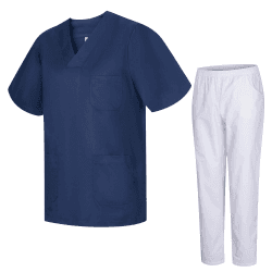 MISEMIYA - Unisex-Schrubb-Set - Medizinische Uniform mit Oberteil und Hose 817-8312-BLANCO 5XL Marineblau