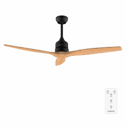 Cecotec - Deckenventilatoren EnergySilence Aero 5270 Black&LightWood, DC 40W Motor, Durchmesser 132 cm, Steuerung, Timer, 6 Geschwindigkeiten, Sommer und Winter, einstellbare Höhe 15 oder 25 cm, Leise Schwarz | Holz 40W