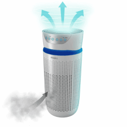 HoMedics Luftreiniger 84 m²mit UV-C, HEPA- & Aktivkohlefilter - Air Purifier für Allergiker, Raucherzimmer, Büros, leise - Entfernt bis zu 99.97% der Allergene, Schimmel, Pollen & Staub, Weiß Medium