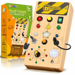 WEARXI Montessori Spielzeug ab 1 Jahr Busy Board, Baby Spielzeug Geschenk 1 Jahr Junge Mädchen, Kinderspielzeug ab 1 Jahr, Motorikspielzeug, Lernspielzeug, Weihnachts Geschenke für Mädchen Junge Mehrfarbig