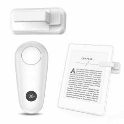RF Fernbedienung zum Lesen für Kindle Paperwhite Oasis Scribe,Kobo, Seitenwenden für Phone, iOS Android Tablets, Fernbedienung Phone, Kamera Videoaufzeichnung (Weiß)