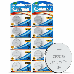 GutAlkaLi 10 Stück CR2025 3V Batterien Lithium Knopfzellen Elektro CR 2025 Lithium CR2025-10 Stück