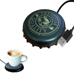 MEDOYOH USB Tassenwärmer Flaschenverschluss, Kaffeewärmer Teewärmer Untersetzer mit Thermostat, automatische Abschaltung Überhitzungsschutz Elektrischer USB-Getränkewärmer für Home Office Desktop Rund-Flaschenverschluss