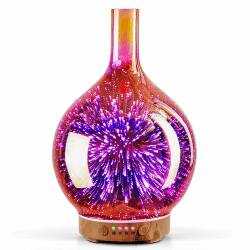 Porseme Aroma Diffuser Luftbefeuchter,100ml Handgeblasen 3D Luftbefeuchter Ultraschall Leise 7 farbwechselnde LEDs Raumbefeuchter BPA Frei für Wohnung Yoga SPA mit Timer (Rose Gold)