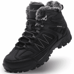 ASHION Damen Winterschuhe Trekking Wanderstiefel Wanderschuhe Warm Gefüttert Schneestiefel Winter Outdoor Boots rutschfeste StiefelettenWinterstiefel 42 EU All Schwarz